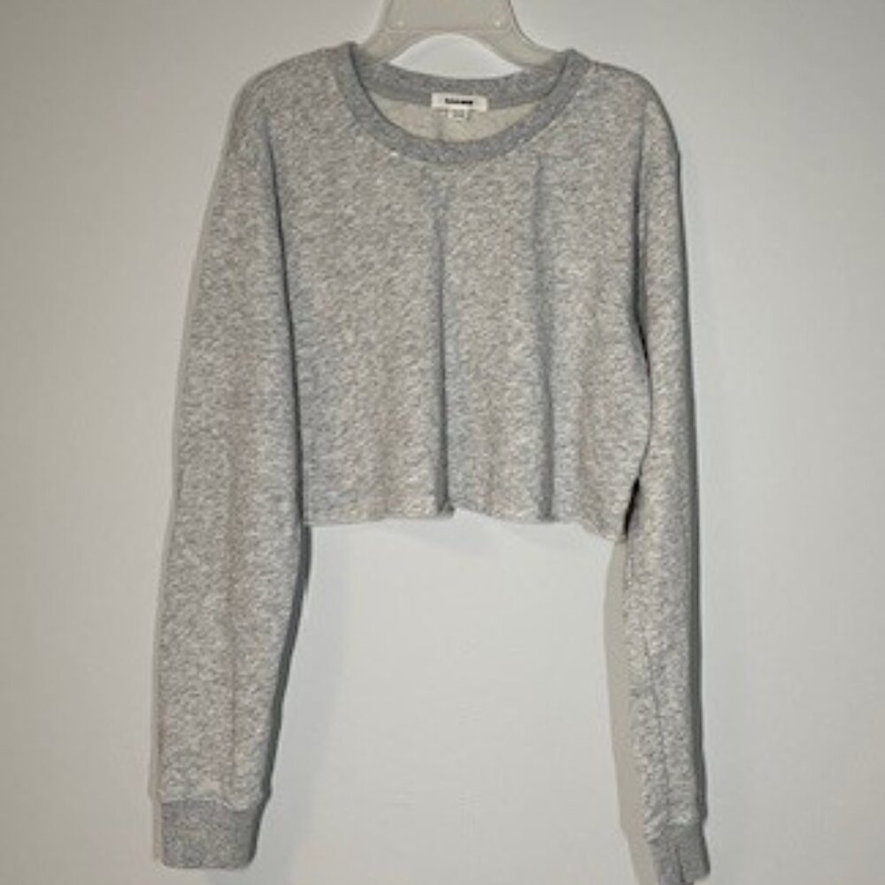 Garage Light Grey Long Sleeve Crop Top